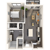 Traditional 1x1 670-678 SF